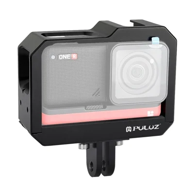 PULUZ PU511 For Insta360 ONE R Aluminum Alloy Frame Cold Shoe Mount Protective Cage - Black
