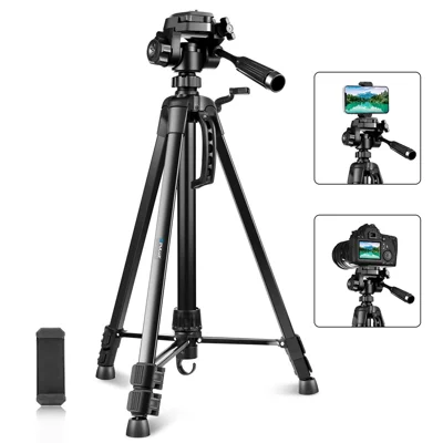 PULUZ PU3096 Smartphone Camera Selfie Live Streaming Tripod Stand with Pan Tilt Head and Phone Clamp