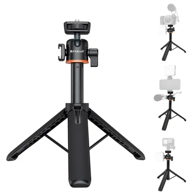 PULUZ PU732B 4 Sections Extendable Tripod Stand with 360 Degree Rotatable Ball Head for Action Cameras