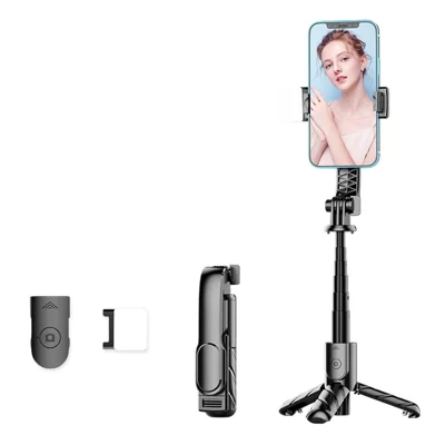 K25MINI Portable Bluetooth-Compatible Selfie Stick Smartphone Photography Tripod with 1 Fill Light