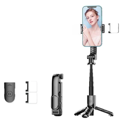 K25MINI Portable Bluetooth-Compatible Selfie Stick Smartphone Photography Tripod with 2 Fill Lights