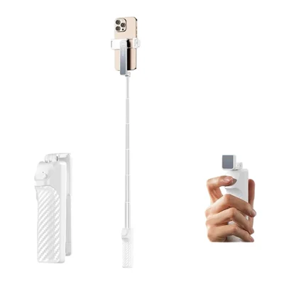 I8 Ultra Mini Portable Bluetooth-Compatible Selfie Stick Anti-Shake Telescopic Phone Selfie Tripod For Travel  /  Photography - White
