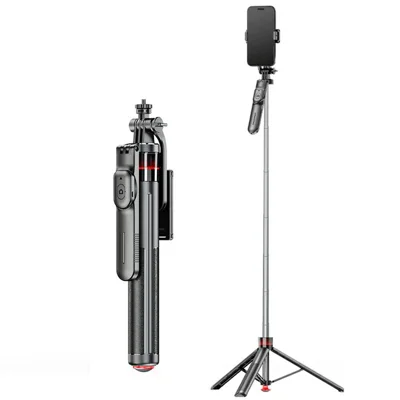 F05 Extendable Selfie Stick Tripod Stand 360° Rotating Remote Control Phone Holde for Vlogging Photography