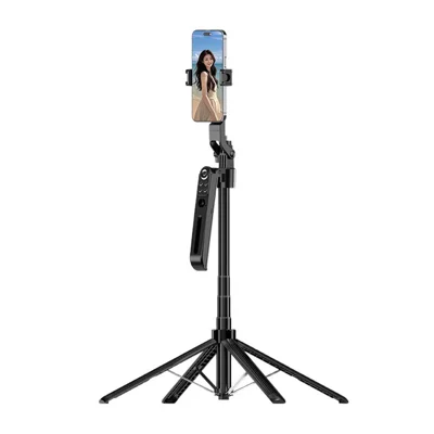 FUNSNAP A16 1.8m Extendable AI Face Tracking Selfie Stick 360 Degree Panoramic Tripod with Remote (without Fill Light) - Black