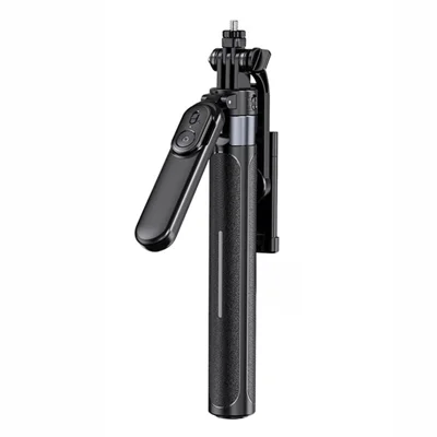 X2 Bluetooth-compatible Selfie Stick Tripod with Remote Control 1.3m Extendable 4-Axis Stabilization Phone Holder for Live Streaming - Black
