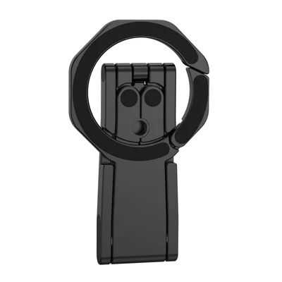 M69 Phone Stand Dual Sided Magnetic Portable Foldable 360° Rotation 1/4 Screw Hole Zinc Alloy + Silicone Tripod for Desktop Outdoor Travel - Black