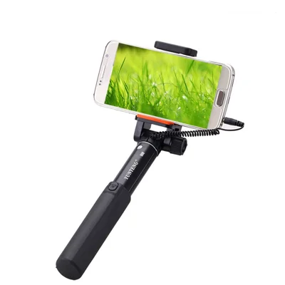 YUNTENG 808 Bekabelde Mini Uitschuifbare Selfiestick Monopod voor iPhone Samsung Huawei Smartphone