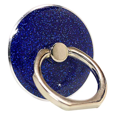 Suporte de Celular Redondo com Anel de Dedo Brilhante - Azul Escuro