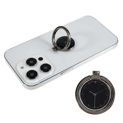 Suporte Giratório de Relógio Holder Anel de Fixação Anel de Pega Suporte de Telefone Anel Compatível com Vários Smartphones - Preto