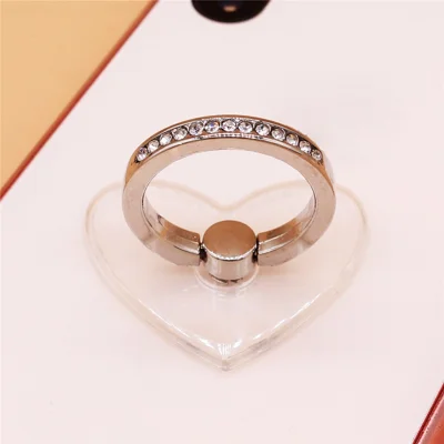 AL633387072251 Transparent Rhinestones dekorering Telefon Ringhållare Kreativ Metall Telefonhållare - Hjärta
