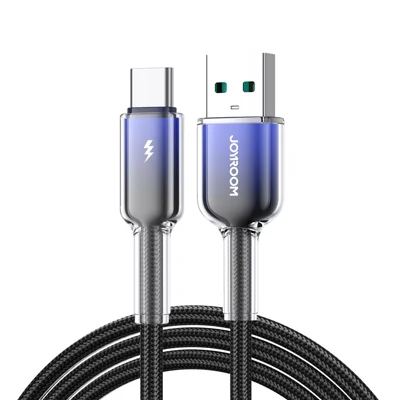 JOYROOM S-A42 1.2m 3A USB-A to Type-C Fast Charging Cable Data Sync Cord for iPhone 16-15 Series - Black