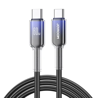 JOYROOM S-A42 1.2m Type-C to Type-C PD 60W Fast Charging Cable Data Transmission Cord for iPhone 16-15 Series - Black