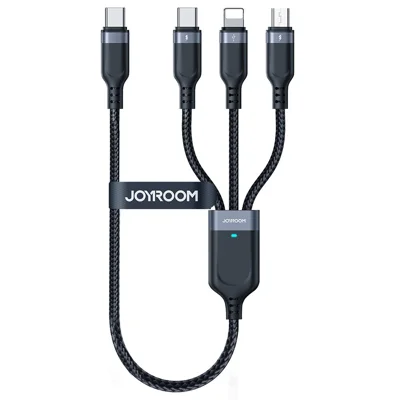 JOYROOM S-A18 0.3m Type-C to Type-C to iP+Type-C+Micro Fast Charging Cable Data Cord