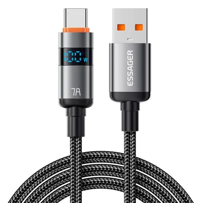 ESSAGER ES-X61 2 m USB til Type-C kabel 7 A Digital Display hurtig opladning af telefoner datakabel
