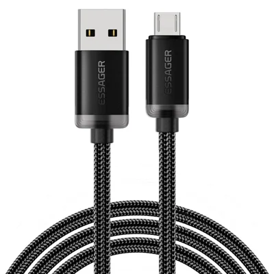 كابل شحن هواتف يو إس بي إلى مايكرو ESSAGER ES-X60 بطول 1 متر، كابل بيانات مجدول