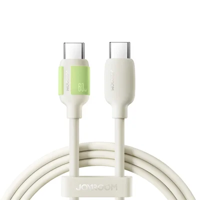 JOYROOM S-A53 2m Type-C to Type-C 60W Fast Charging Cable Liquid Silicone Fluorescent Data Cord