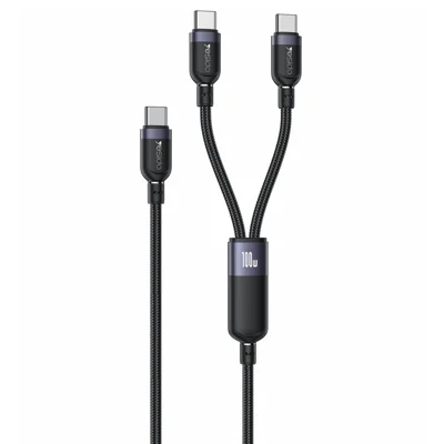YESIDO CA92 2 in 1 USB C to Dual USB C Splitter Cable PD 100W Fast Charging Braided Wire