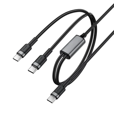 ACEFAST C22-02 USB-C to 2 USB-C Fast Charge Nylon Cord 100W Aluminum Alloy Braided Charging Data Cable