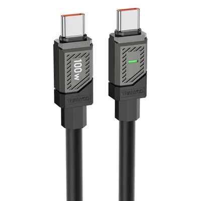 TRANYOO CC-2 1.2m Type-C to Type-C Cable 100W Fast Charging Phone Laptop Data Cord - Black