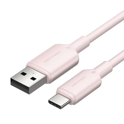 VENTION CTQPF 1m USB 2.0 Type A to Type C Data Cable 3A Fast Charging Wire for Smartphone Tablet, Pink