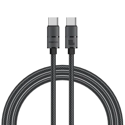 RECCI RS08CC Type-C to Type-C Cable 120cm Fast Charging Data Cable PD 100W Power Delivery