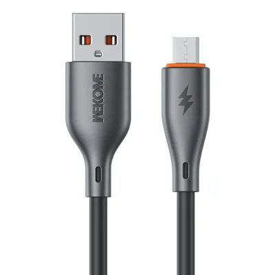WEKOME WDC-116m Flash Series 1.2m USB to Micro USB 12W Fast Charging PVC Data Cable - Black
