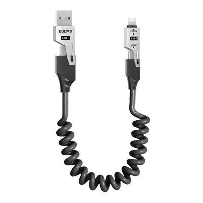 DUDAO L20 Pro 4 in 1 Spring Fast Charging Cable 1.5m 65W Multiple Charging Retractable Cable for iPhone Samsung Laptop