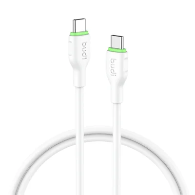 BUDI DC261TT21W 2.1m 65W Fast Charging Type C Cable Soft TPE USB C to USB C Data Cord