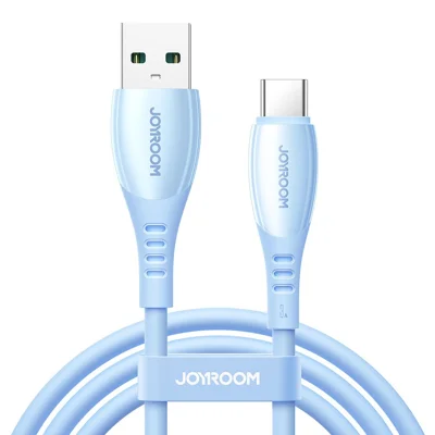 JOYROOM S-A59 Colorful 1.2m USB-A to Type-C Cable 3A Fast Charging Data Transfer TPE Cord - Blue