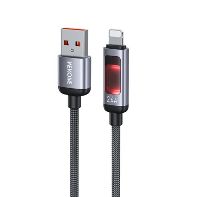 WEKOME WDC-106 1.2m 2.4A USB to iP Fast Charging Charger Cable Overload Protection Data Cable - Black