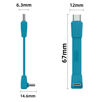 FPC-240 240W Dual Type-C Cable 67mm USB4.0 Fast Charging Cord for Mobile Hard Drive Data Transfer 80Gbps, 8K/60Hz - Blue