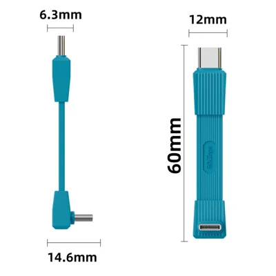 FPC-240 240W Dual Type-C Cable 60mm USB4.0 Fast Charging Cord for Mobile Hard Drive Data Transfer 80Gbps, 8K/60Hz - Blue