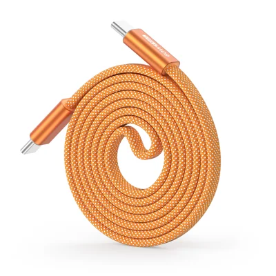 DUX DUCIS 60W Type-C To Type-C 1m  AUTO Series 60W Type-C To Type-C 1m Aluminum-Alloy Magnetic Coiled Cable - Orange 