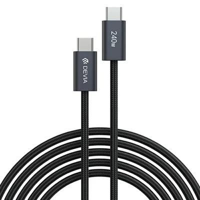 DEVIA EC652 Extreme Speed Series 2m Type-C to Type-C Cable 240W PD Fast Charging Data Cord - Black