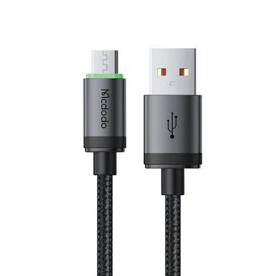 MCDODO CA-3990 1m USB-A auf Micro-USB-Kabel mit Ladeanzeige, 3A Schnellladekabel - Schwarz