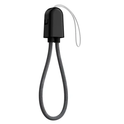 KUULAA KL-X93 22,5 cm USB-C till USB-C kabel 100 W snabbladdning och datatransferkabel med snöre och dammlock - Svart