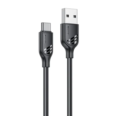 YESIDO CA126C 1m USB-A to USB-C Cable 18W Fast Charging Data Sync Cord for Samsung / Xiaomi / Huawei - Black