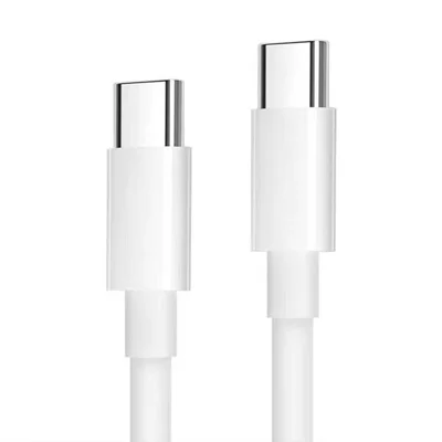 COTECI 32117 2m USB-C to USB-C TPE Fast Charging Cable 60W 20Gbps Data Transfer Wire - White