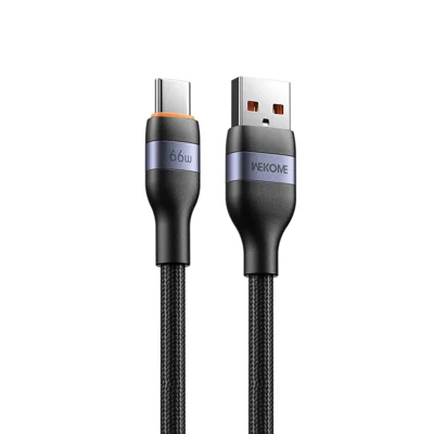WEKOME WDC-C31 2 м кабель USB-A на Type-C, быстрая зарядка 66 Вт, передача данных 480 Мбит/с, шнур для ноутбука, телефона, планшета - черный