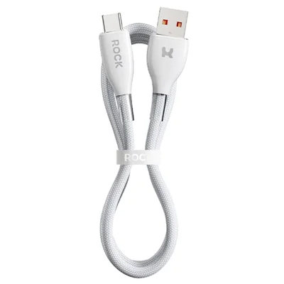ROCK Z23 1.5m USB-A to USB-C Cable 66W 5A Fast Charging Data Transfer 480Mbps Nylon Braided Cord - Beige