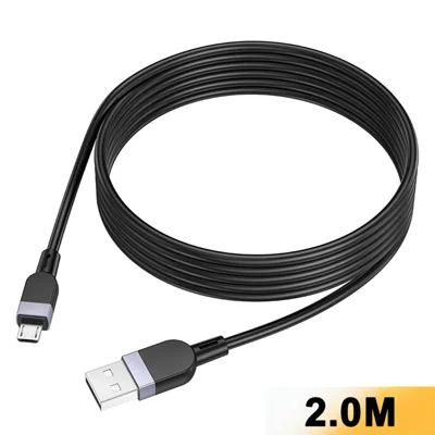 HOCO X109 2m USB-A to Micro-USB Silicone Flat Charging Data Cable - Black