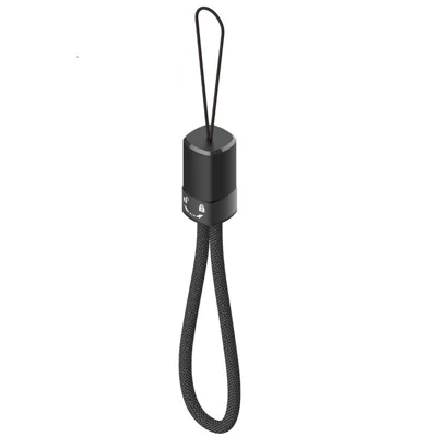 USB-C Cable 60W PD Fast Charging 0.24m Round Nylon Braided Rotating Lock Lanyard Charging Cable for Type-C Devices - Black