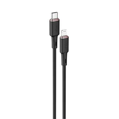 ACEFAST C2-01 MFI für iPhone 15 Serie USB-C auf Lightning Zinklegierung Silikon Lade- und Datensynchronisationskabel – Schwarz