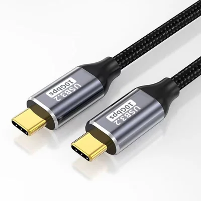 3m USB C to USB C Cable USB 3.1 Gen2 10Gbps Multi-function 100W PD Nylon Braided Type C Cable (Male to Male)