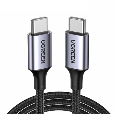 UGREEN 70427 para iPhone 15 Series 100 W 4.0 PD USB C para USB C Cabo de Carregamento Rápido Trançado em Nylon Cabo Tipo-C para Samsung S20 / MacBook / iPad Pro (1 m)