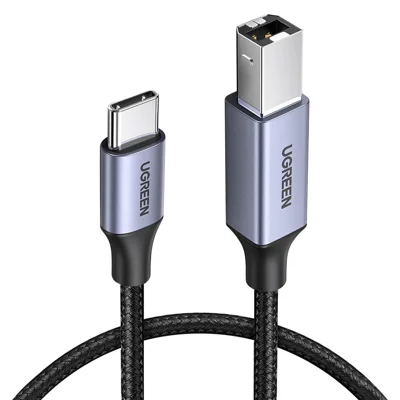 UGREEN Cabo USB C para USB B 2.0 de 1,5 m com Trança de Nylon para MacBook Pro, Epson, HP, Canon, Samsung Impressora