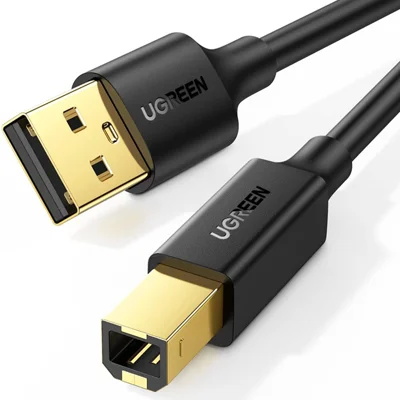 Câble imprimante UGREEN 5m Type B Mâle vers A Mâle plaqué or USB 2.0 pour HP Canon Epson