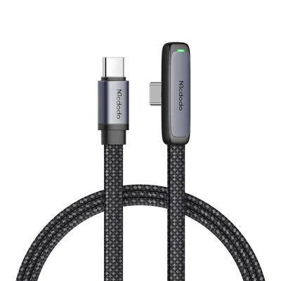 MCDODO CA-3360 MDD для серии iPhone 15, 1,2 м, кабель USB-C – USB-C, 3,25 А, быстрая зарядка PD 65 Вт, угловой разъем 90 градусов, кабель для передачи данных — черный