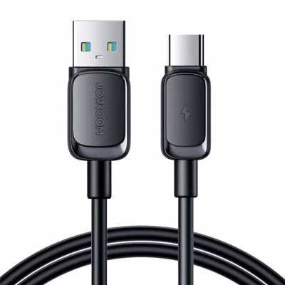 JOYROOM S-AC027A14 Многоцветная серия для iPhone 16-15 серии 1,2 м 3 А USB-A на Type-C кабель для передачи данных TPE, кабель для быстрой зарядки — черный