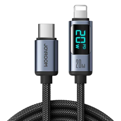 JOYROOM S-CL020A16 Prism Series for iPhone 15 Series Digital Display Fast Charging Data Cable Type-C to Lightning 20W Charging Cord 1.2m
